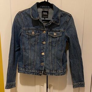Zara Women's Dark Blue Jean Jacket